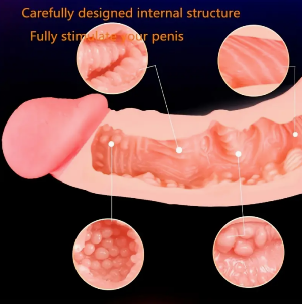 2-во-1 реалистичен пенис ракав со вибрирачки дилдо - мека TPE кожа и вагина, мастурбатор за парови, сексуална играчка за возрасни - Image 5