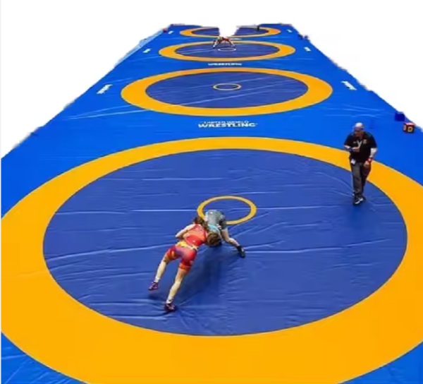 WM1 - LINYIQUEEN 12M*12M 40'*40' Натпреварување на професионално ниво Боречка подлога BJJ шампионатска подлога ПВЦ капак 5см XPE пена