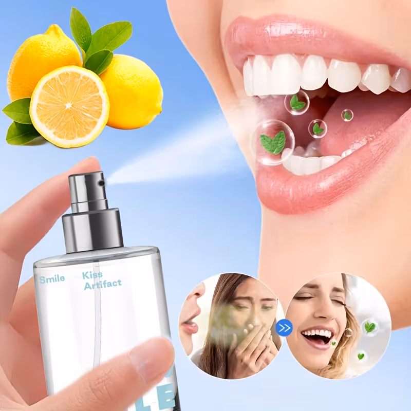 20ml/0.68 спреј за свеж здив со вкус на лимон – пробиотски спреј за уста, обезбедува долготрајна свежина, практична дневна орална хигиена, совршен за после јадење, работа, состаноци, патувања, состаноци, свадби и на забите. Детали за производот 1
