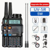 2 парчиња Baofeng UV-5R Оригинални рачни комуникациски уреди, Двобендовен VHF/UHF двонасочен радио со моќност од 5W, батерија од 2200mAh, совпаѓање на фреквенција со еден клуч, преносно радио за итни случаи за употреба на отворено