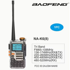 1pc Baofeng Walkie Talkie Транспарентна боја Air Band Radio TYPE-C Полнење 2600mAh UHF VHF DTMF FM NOAA Бежична Фреквенција Аматерско Радио
