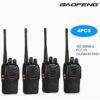 4 парчиња Лесни за употреба двонасочни радиоапарати, UHF 400-480MHz високомоќни рачни - преносливи, рачни радиоапарати за на отворено
