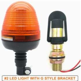 60 LED Аграрен Ротирачки Светло, 3 Режими на Светлина, 12-24V, Килибарна Светлосна Лента - Флексибилен за Моторна Кула, Трактор, Голф, UTV, Приколка, Камион, Опционално со Држач, Без Батерија со Г стил држач