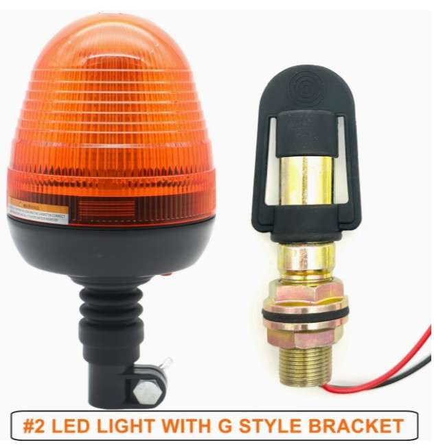 60 LED Аграрен Ротирачки Светло, 3 Режими на Светлина, 12-24V, Килибарна Светлосна Лента - Флексибилен за Моторна Кула, Трактор, Голф, UTV, Приколка, Камион, Опционално со Држач, Без Батерија со Г стил држач