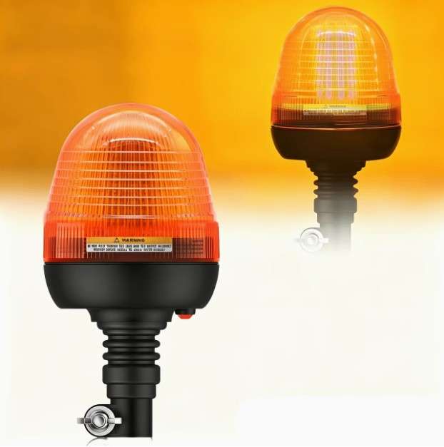 60 LED Аграрен Ротирачки Светло, 3 Режими на Светлина, 12-24V, Килибарна Светлосна Лента - Флексибилен за Моторна Кула, Трактор, Голф, UTV, Приколка, Камион, Опционално со Држач, Без Батерија со Г стил држач - Image 7