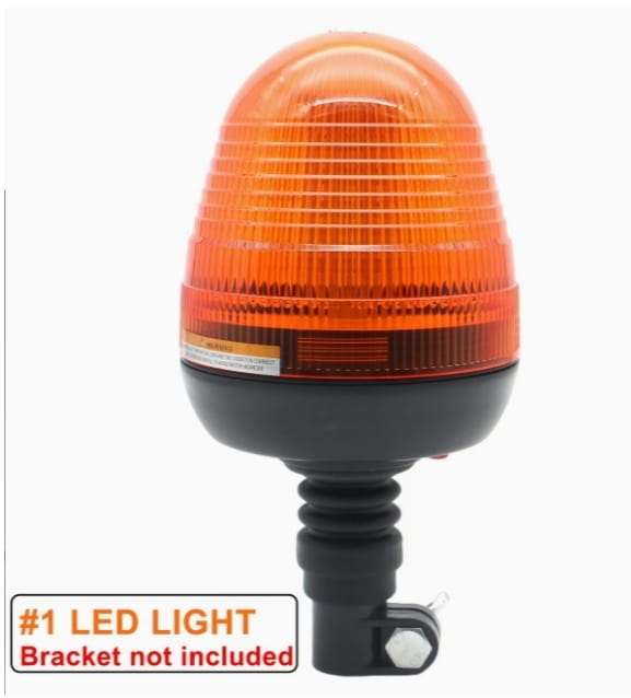 60 LED Аграрен Ротирачки Светло, 3 Режими на Светлина, 12-24V, Килибарна Светлосна Лента - Флексибилен за Моторна Кула, Трактор, Голф, UTV, Приколка, Камион, Опционално со Држач, Без Батерија со Г стил држач - Image 8