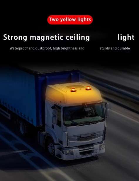 Супер Светло 12-24V LED COB Сигурносно Светло за Покрив, Магнетен Држач, Ротирачко Светло за Сигнализација за Автомобил, Камион, SUV, Приколка, Градежништво и Употреба покрај Пат, Без Батерија - Image 5
