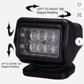 VR-H50W - LED светло за далечинско управување за морски теренски камион, автомобил, брод, ротационо светло за пребарување 50W 360 степени за автомобили, автоматско LED светло за пребарување