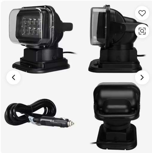 VR-H50W - LED светло за далечинско управување за морски теренски камион, автомобил, брод, ротационо светло за пребарување 50W 360 степени за автомобили, автоматско LED светло за пребарување - Image 2