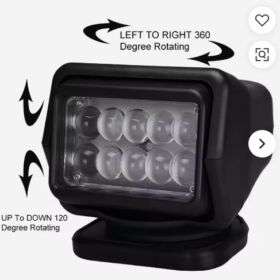 9-32VDC LED фарови Висококвалитетно светло за пребарување на чамец од 50w, 360 степени теренско камионче, автомобил, чамец, ротационо LED светло за возење, бело/црно
