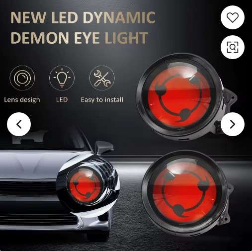 DLS-480 - Модифицирано 3-инчно динамичко LED светло за автомобил „Devil Eye“ со трепкачка декоративна леќа од нов стил со далечинско автоматско надворешно осветлување - Image 6
