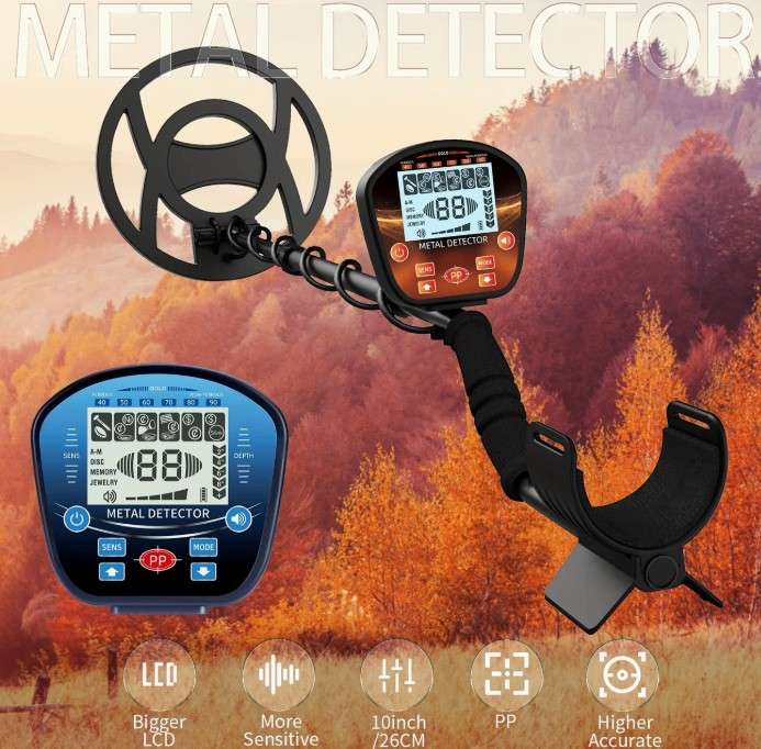GT860 - Подземен Метален Детектор; Прецизно Позиционирање; Прилагодлив Позадински Осветлен Екран; Прилагодлива Висина на Шипката; 10-инчна Пребарувачка Калем; LCD Екран што Разликува Повеќе Метали; Прилагодлив Мултифункционален Контролен Панел (батериите не се вклучени во испораката) - Image 10