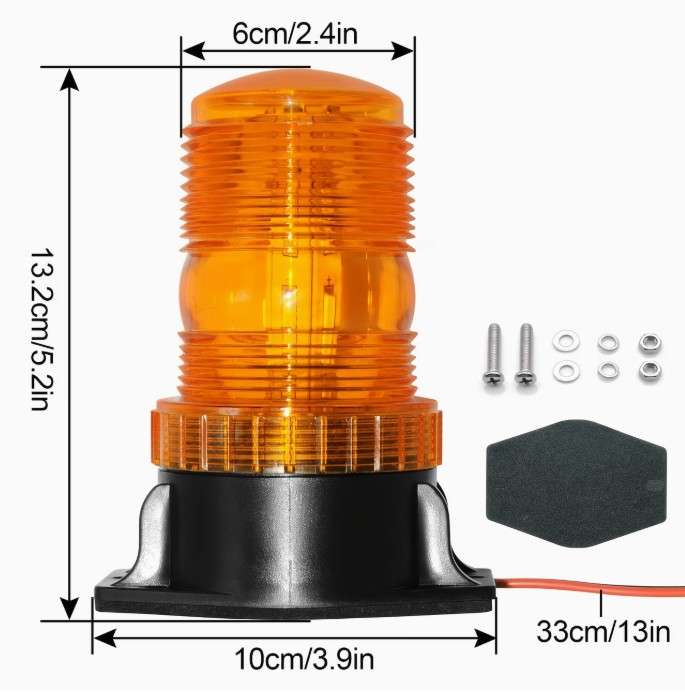2 парчиња LED строб светла, 12V-24V килибарени 30 LED предупредувачки безбедносни трепкачки светла за виљушкар, камион, трактор, колички за голф, UTV, автомобил, автобус - Image 7