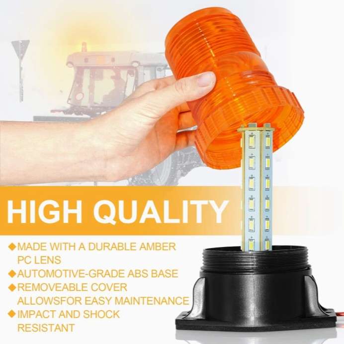 2 парчиња LED строб светла, 12V-24V килибарени 30 LED предупредувачки безбедносни трепкачки светла за виљушкар, камион, трактор, колички за голф, UTV, автомобил, автобус - Image 5